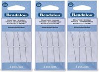 3 Pack Beadalon Collapsible Eye Needles 2.5In Medium 12 Needles