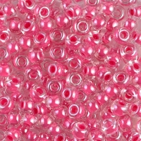 Miyuki Round Seed Beads 6/0 Carnation Pink Lined Crystal 20GM